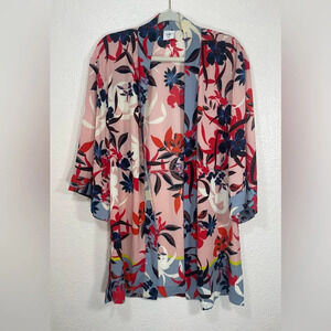 Cabi Blooming Blush Pink Floral Tropical Kimono Topper Shawl Cardigan Women XS/S